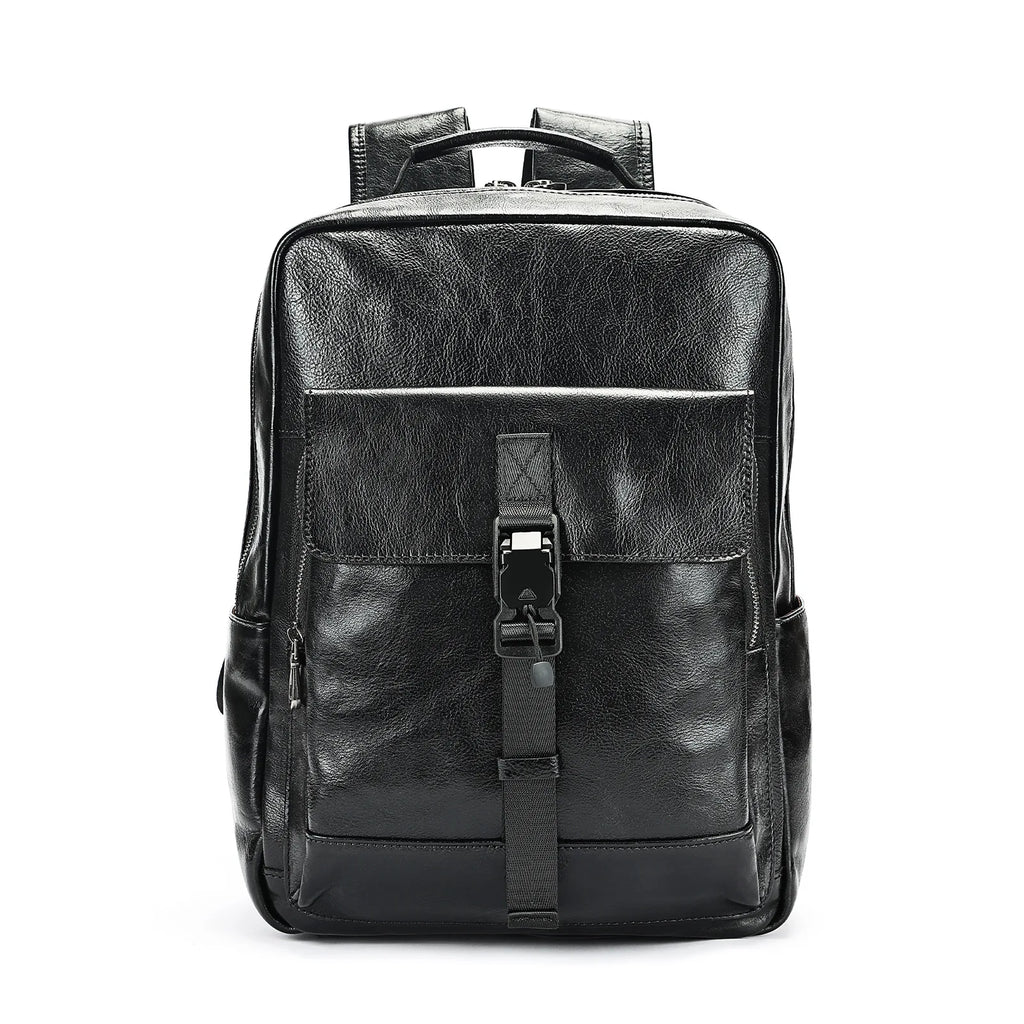 Retro Genuine Leather Double-Shoulder Backpack - European Retro Style