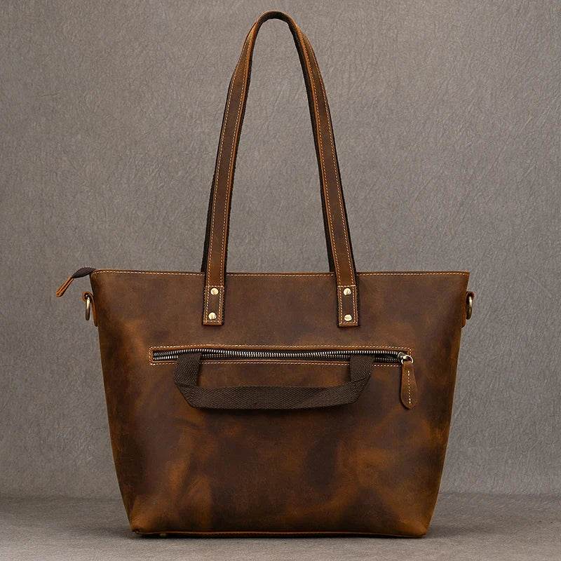 Custom Leather Handbag – Women's Business Totes Travel Bag - VacationGrabs
