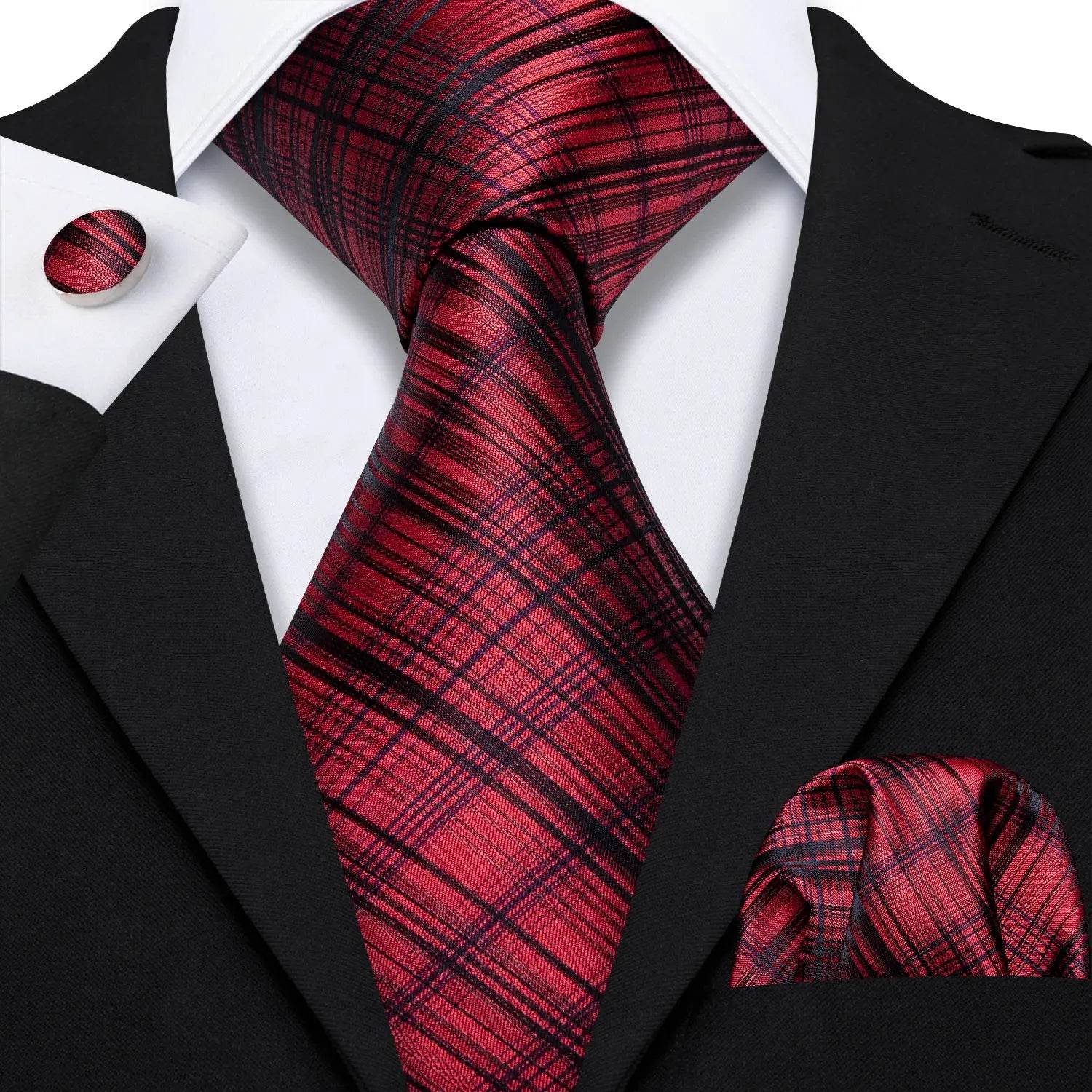 Red Silk Tie Set for Men: Burgundy, Maroon, & More - VacationGrabs