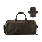 Crazy Horse Leather Travel Bag Suits and Shoes Folding Business Bag - VacationGrabs