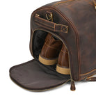 Men's Genuine Leather Travel Bag – Luggage with Shoe Compartment - VacationGrabs