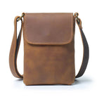 Men's Retro Leather Small Crossbody Phone Bag Cowhide Sling - VacationGrabs