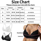 Floral Lace Push-Up Bralette, Wire-Free Adjustable Bra