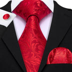 Red Silk Tie Set for Men: Burgundy, Maroon, & More - VacationGrabs