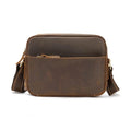 Men's Crazy Horse Leather Crossbody Bag – Retro Messenger Sling - VacationGrabs