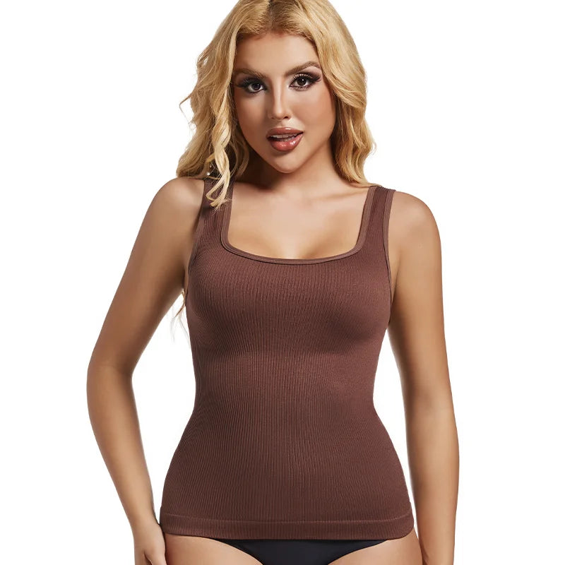 Tummy Control Camisole Shapewear Top, Wide Straps