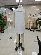 VacationGrabs Women Sleeveless A Line Mini Dress Ruffled Sailor Collar V Neck Bow Knot Loose Casual Summer Beach Vacation Short Dress