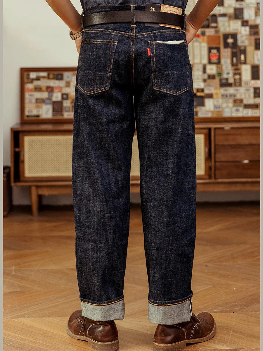 Red Tornado Selvedge Denim Jeans Loose Fit Straight Leg Pants Amekaji