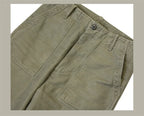 Red Tornado Army Fatigue Pants Cotton Sateen High Rise Casual Trousers Relaxed Fit