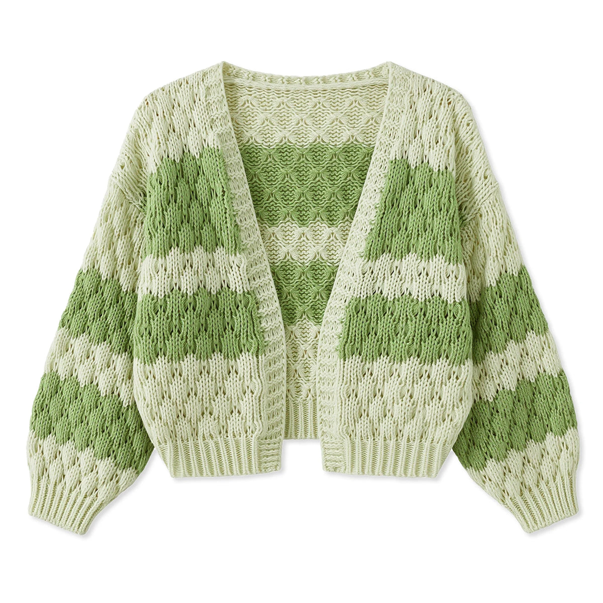 VacationGrabs Women Oversized Cardigan Sweaters Color Block Long Sleeve Chunky Knit Sweaters Coat Y2K Open Front Colorful Cardigans