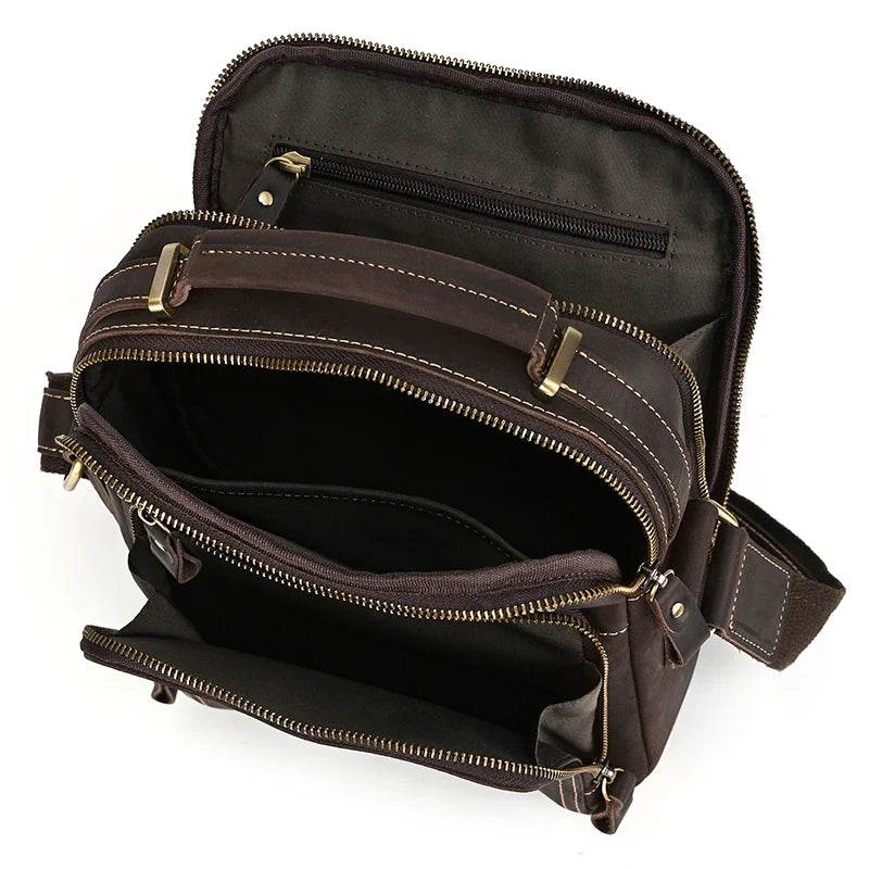 Leather Shoulder Crossbody Bag – Men's Sling Messenger - VacationGrabs