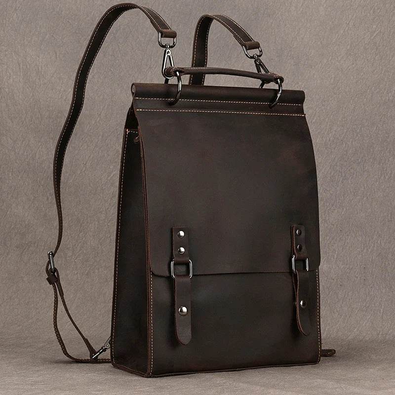 Fashion Leather Backpack Business Computer Backpack with USB - VacationGrabs