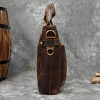 High Fashion Crazy Horse Leather Men's Laptop Handbag - VacationGrabs