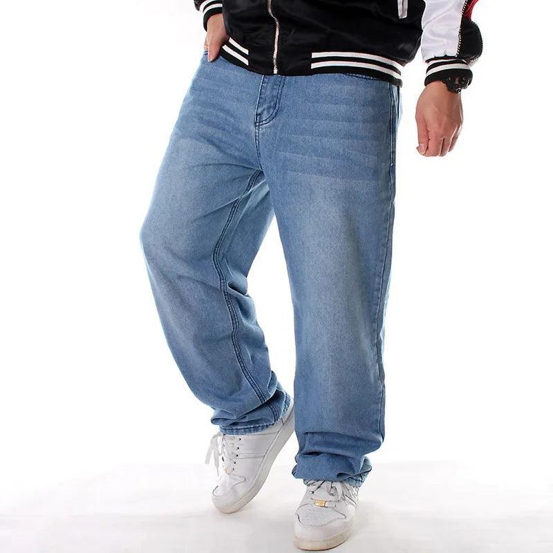 Men's Pants - Jeans Men's Loose Hip Hop Jeans Baggy Style Jeans Light Blue Casual Skater Jeans