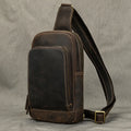 Crazy Horse Leather Chest Sling Bag | Retro Crossbody Pack
