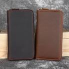 Vintage Leather Long Purse for Men & Women Cowhide Card Clutch - VacationGrabs
