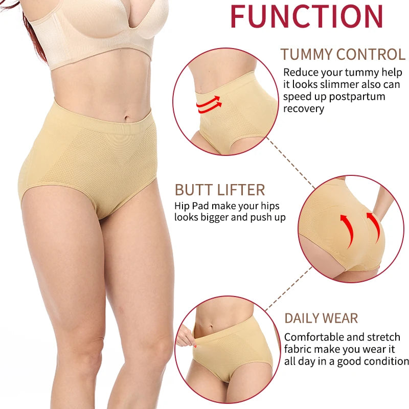 Padded Butt Lifter Shaping Panties for Women, Firm Control