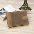 Men's Genuine Leather Clip Wallet Multi-Card Bifold Coin Wallet - VacationGrabs