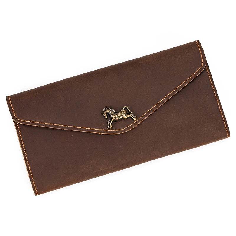 Genuine Leather Clutch Purse for Women & Men Retro Fashion Envelope Bag - VacationGrabs