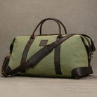 Canvas & Leather Travel Bag for Men Large Shoulder Weekender Bag - VacationGrabs