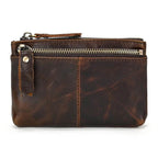 Small Leather Coin Wallet for Men & Women Zipper Mini Card Wallet - VacationGrabs