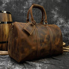 Crazy Horse Leather Men’s Travel Bag Duffle for Women & Men - VacationGrabs