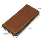 Vintage Leather Long Purse for Men & Women Cowhide Card Clutch - VacationGrabs