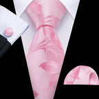 Floral Jacquard Silk Tie Set for Men - VacationGrabs