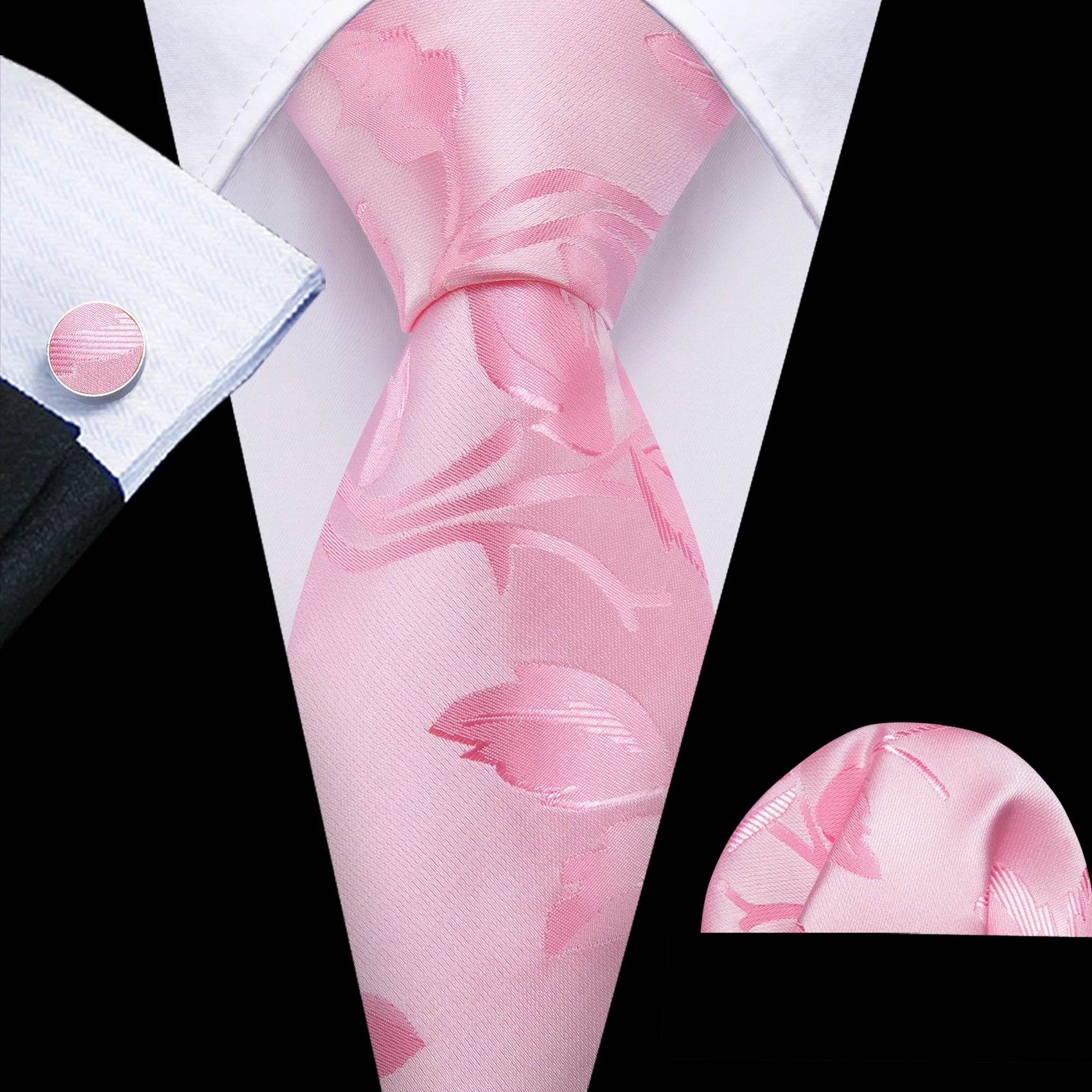 Floral Jacquard Silk Tie Set for Men - VacationGrabs