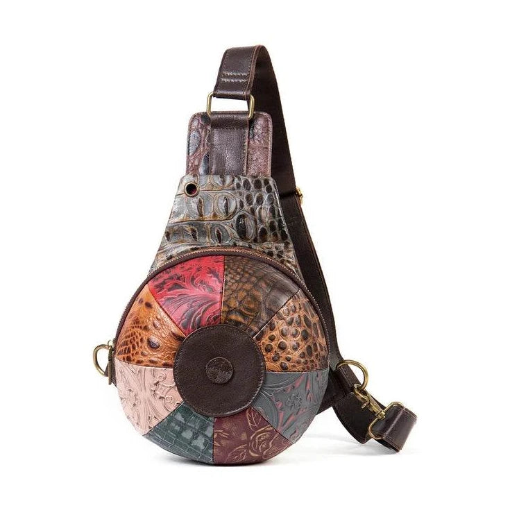 Unique Design Women’s Chest Bag with Earphone Hole Leather Sling - VacationGrabs