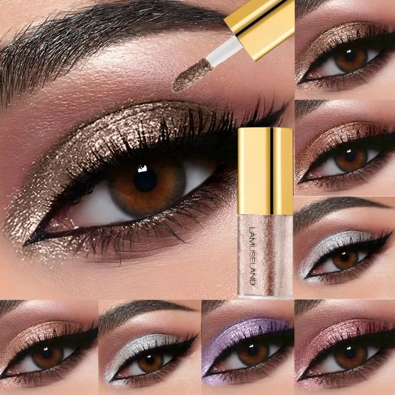 Silver Shimmer Liquid Eyeshadow, Waterproof Glitter Highlighter