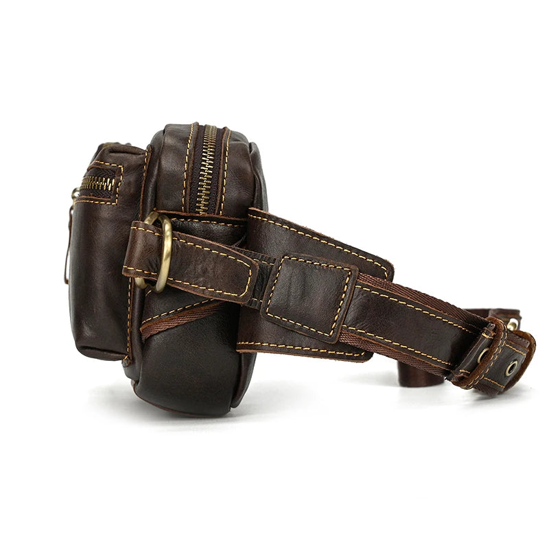 Genuine Leather Waist & Chest Sling Bag for Men