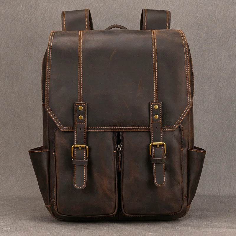 Fashion Crocodile Leather Men’s Backpack Casual Travel Bag - VacationGrabs