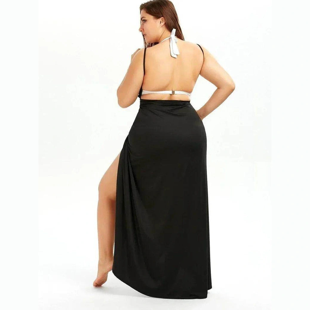 Plus Swimwear Cover-Up Summer Beach Pool Dress - VacationGrabs