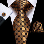Men's Solid Polyester Neck Tie Set – Multiple Shades