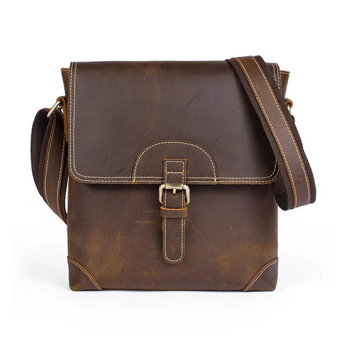 Fashion Leather Shoulder Bag Men’s Vintage Crossbody School Bag - VacationGrabs