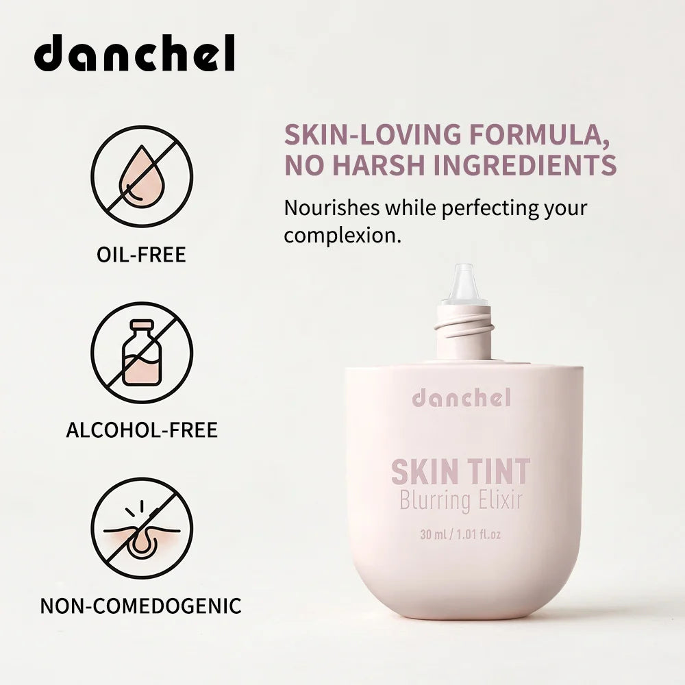 Skin Tint Blurring Elixir Foundation Lightweight & Breathable Blur Pores Fine Lines Hydrating Coverage Face Makeup for All Skin