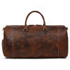 Large 58cm Genuine Leather Travel Bag Shoulder Bag with Shoe Compartment - VacationGrabs