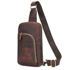 Genuine Leather Sling Bag – Men's Retro Crossbody Chest Bag