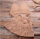 Women's Swimwear - Cover Ups Two Piece Crochet Womens Bikini Set Cover Up Beachwear