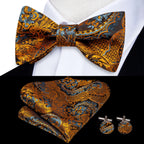 Elegant Mens Bow Tie Set with Cufflinks - Various Colors