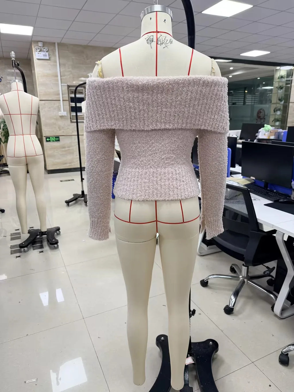 VacationGrabs Womens Off The Shoulder Sweater Y2K Oversized Long Sleeve Slouchy Knitted Loose Pullover Sweaters Tops Streetwear