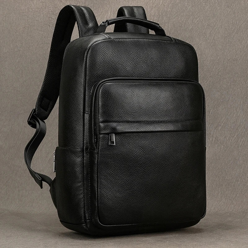 Fashion Leather Backpack for Men 15.6" Laptop Travel Bag