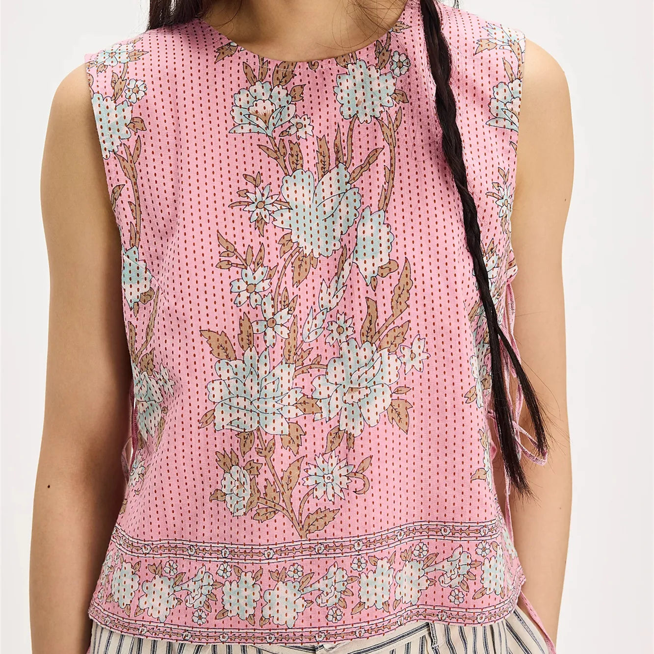 Tie Front Tank Top Y2k Women Teen Girl Sleeveless Crop Vest Low V Neck Bow Sexy Going Out Summer Vintage Cropped Top