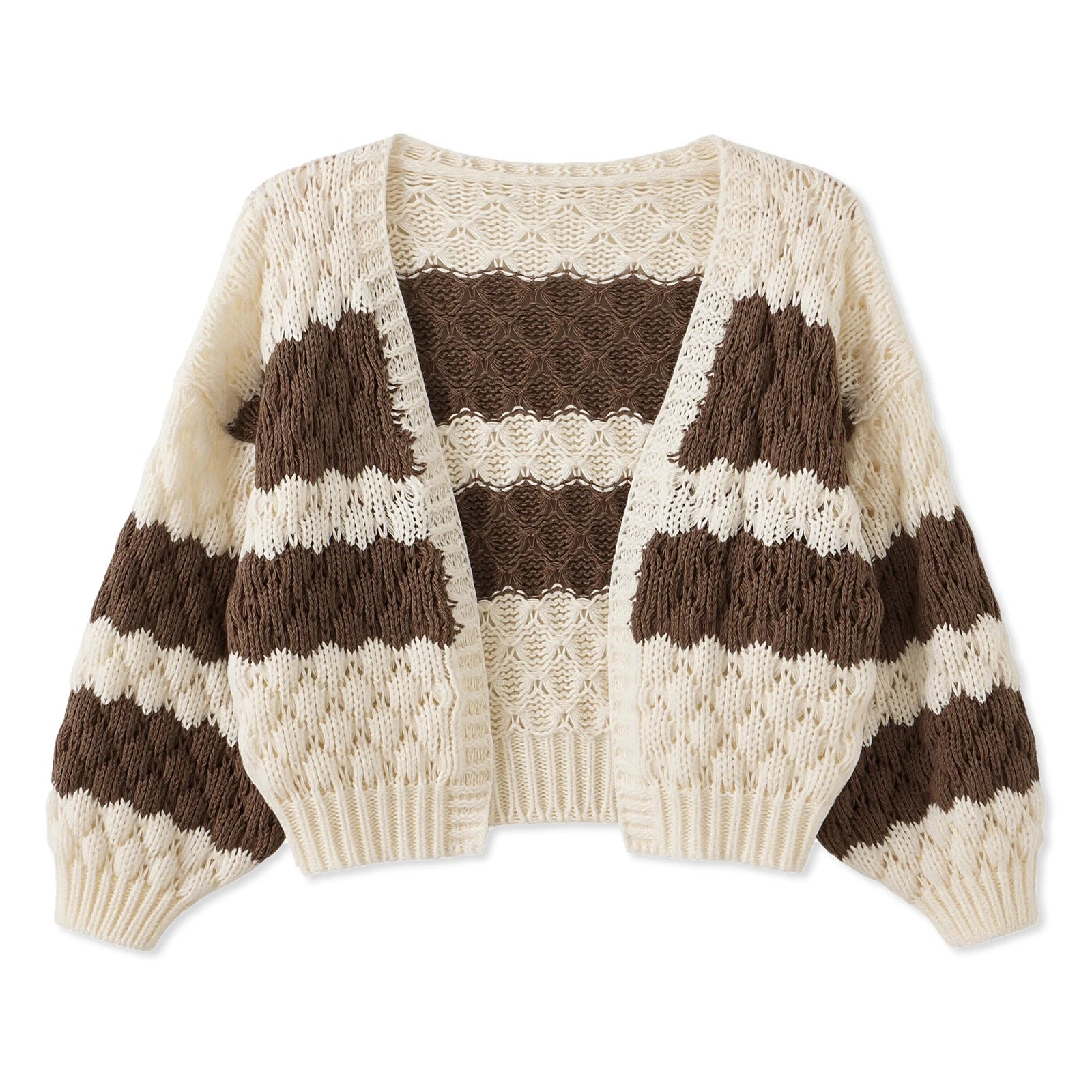 VacationGrabs Women Oversized Cardigan Sweaters Color Block Long Sleeve Chunky Knit Sweaters Coat Y2K Open Front Colorful Cardigans