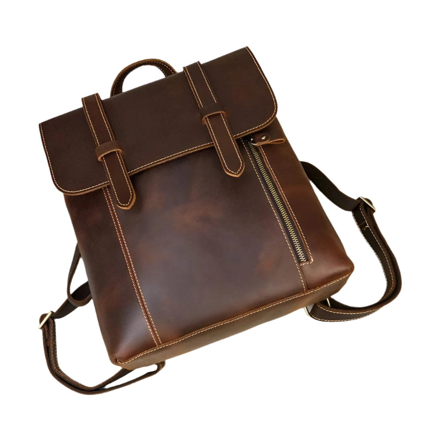 Leather Shoulder Backpack with Large Capacity for Men & Women - VacationGrabs