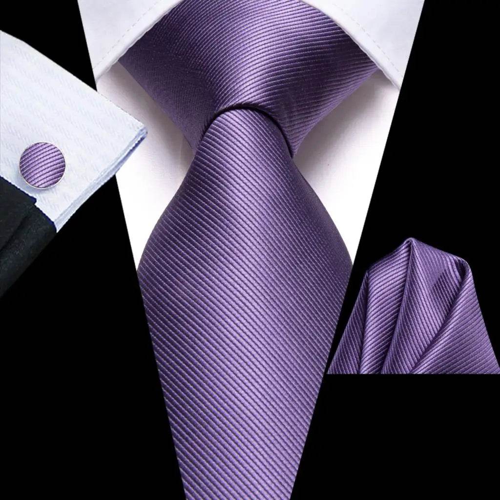 Purple Paisley Silk Tie Set for Men - VacationGrabs