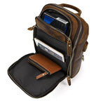 Men's Genuine Leather Chest Sling Bag with USB Charging Port
