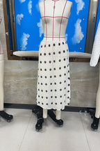 VacationGrabs Women Polka Dot Sheer Midi Skirt Sexy See Through Low Rise Long Skirt Flowy Mesh Cover Up Maxi Skirts Beachwear