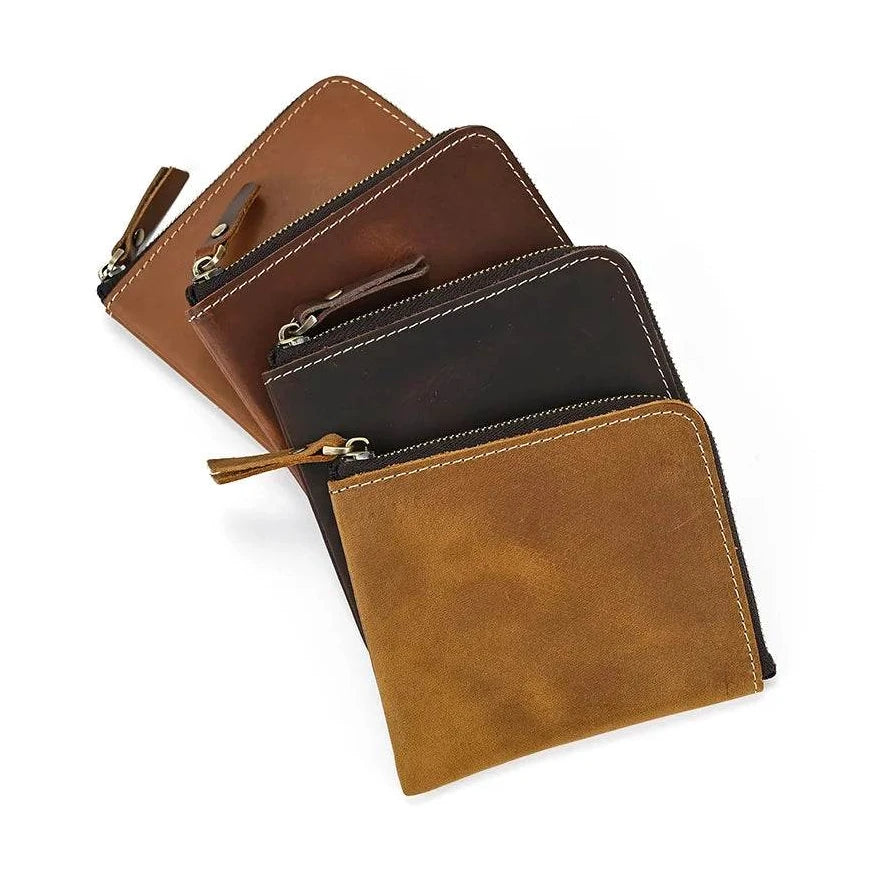 Genuine Leather Coin Purse for Men & Women Small Portable Wallet - VacationGrabs